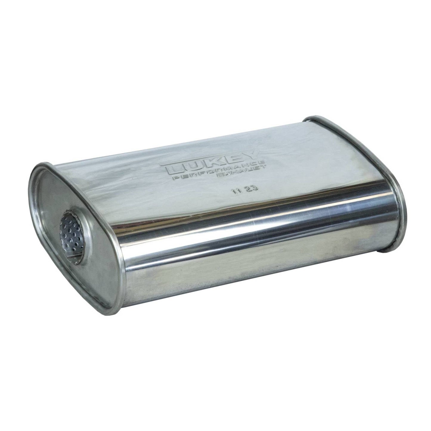 2" Chambered Lukey Muffler Offset/Centre - 8" x 4" Oval, 14" Long, 430 SS