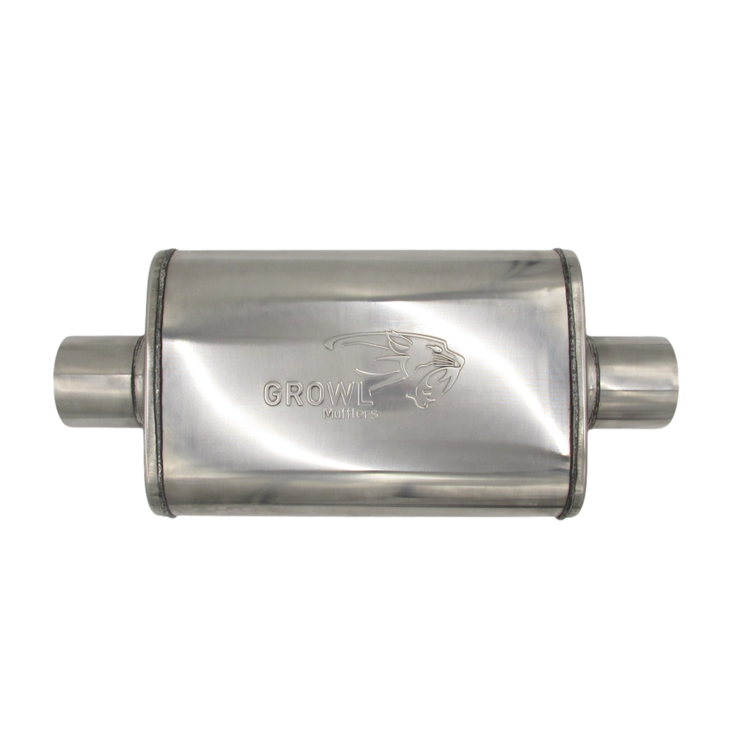 3" Competition Muffler 10x4x14 Oval 409 Polished Stainless Steel Centre/Centre