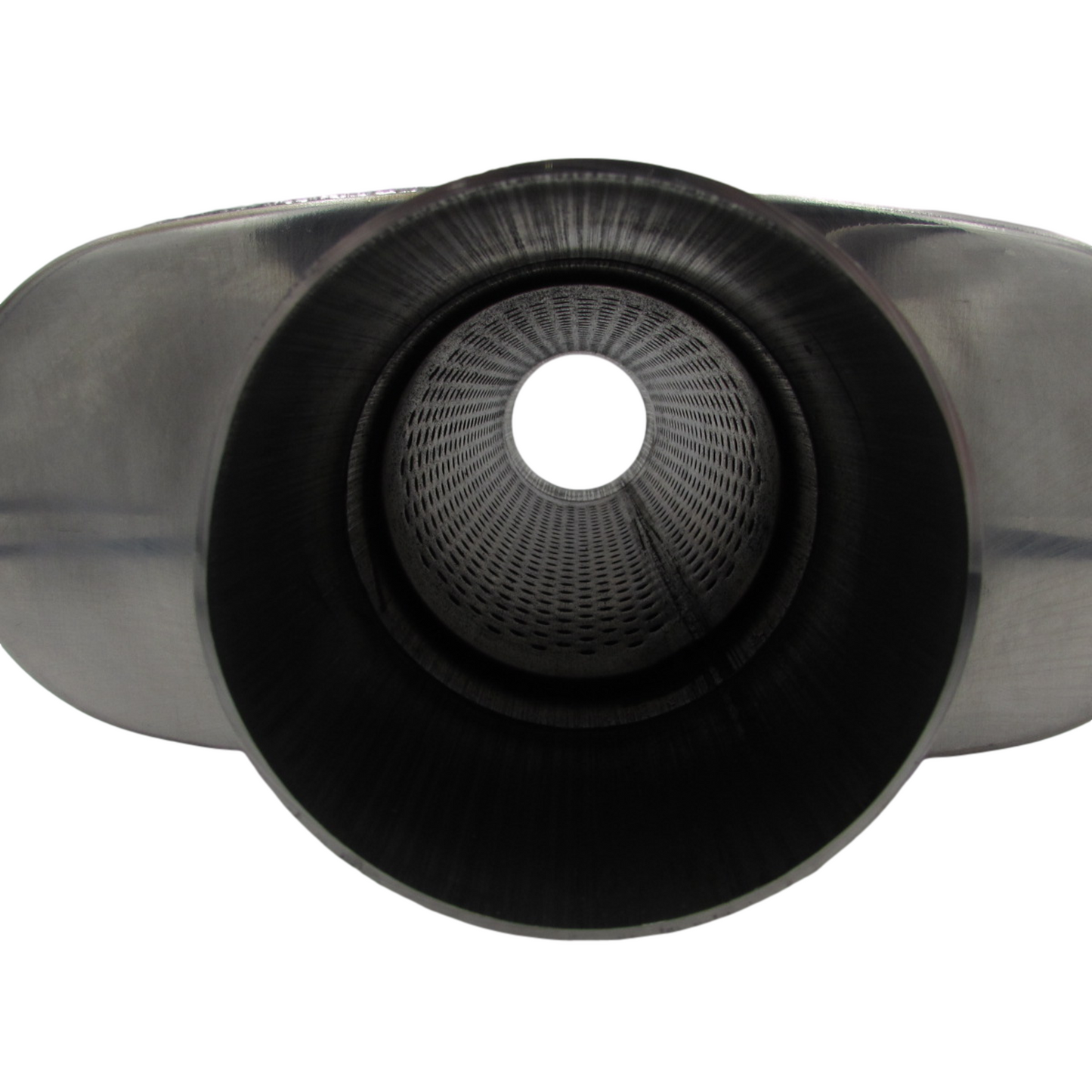 3" Competition Muffler 10x4x14 Oval 409 Polished Stainless Steel Centre/Centre