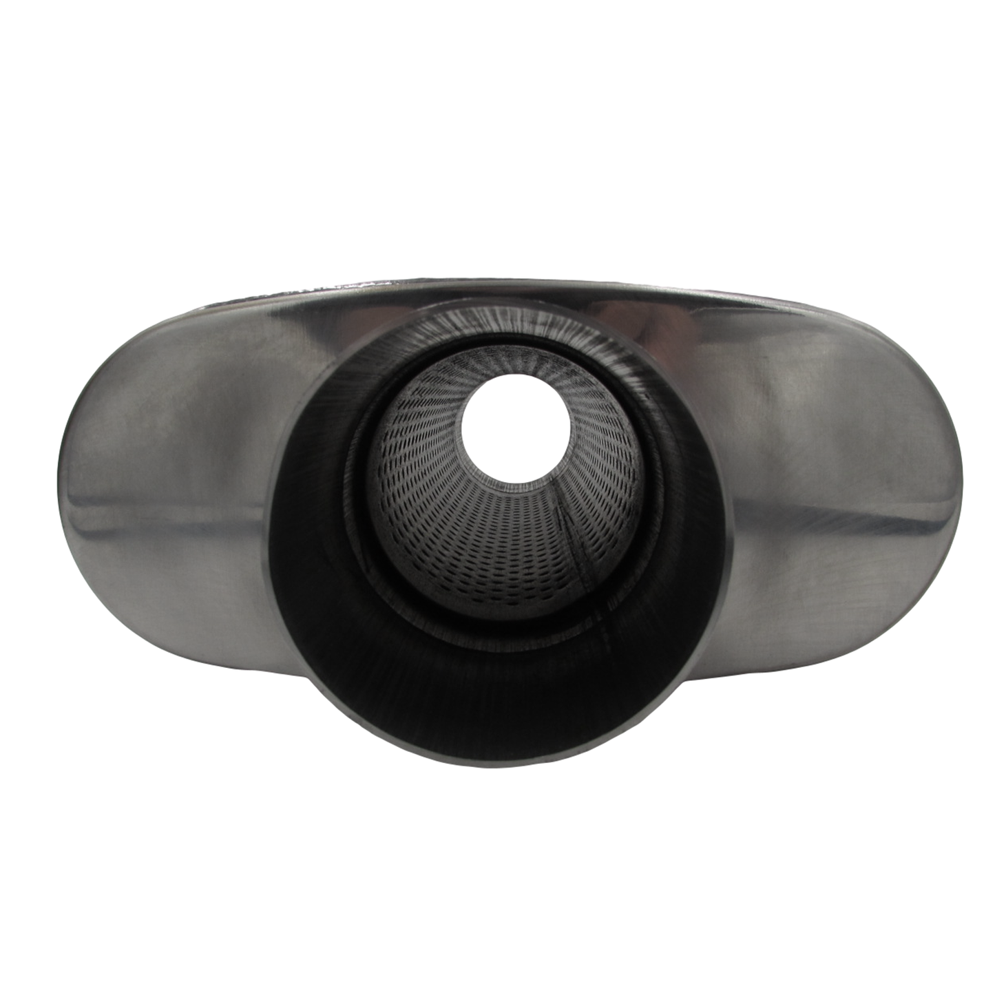 3" Competition Muffler 10x4x14 Oval 409 Polished Stainless Steel Centre/Centre