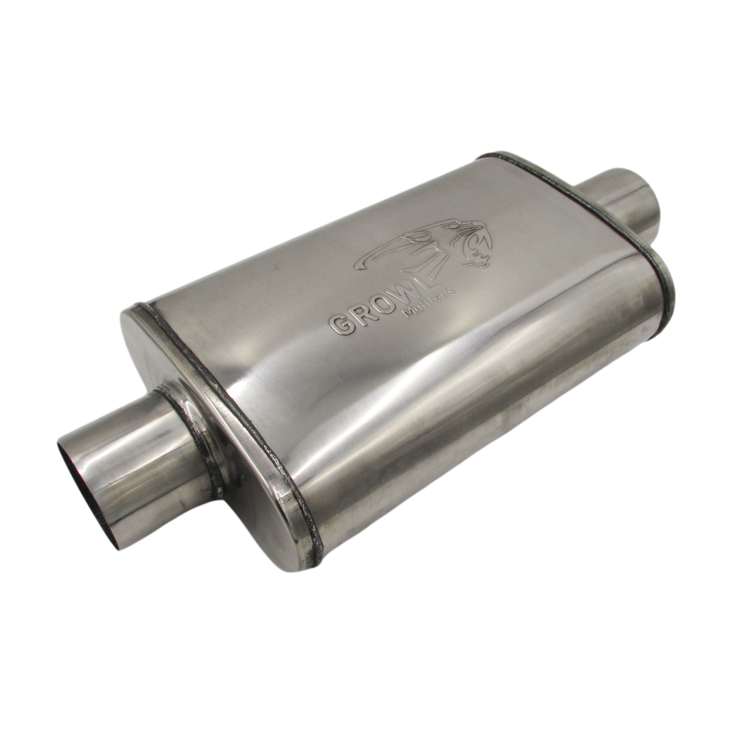 3" Competition Muffler 10x4x14 Oval 409 Polished Stainless Steel Centre/Centre