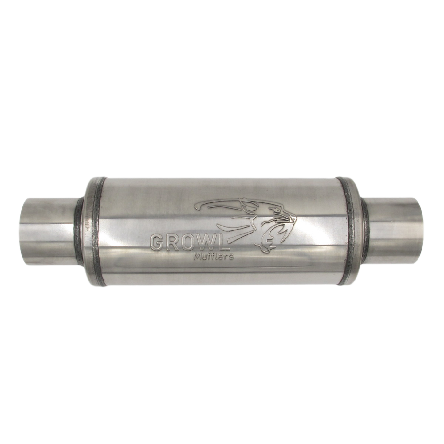 3" Inch Round Muffler 409 Stainless Steel 5" Diameter 12" Long - Polished
