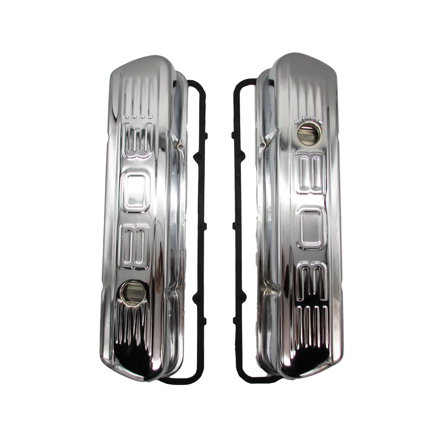 Speco Chrome Valve Covers with Holden 308 Emblem & Gaskets 551902 & 811372R