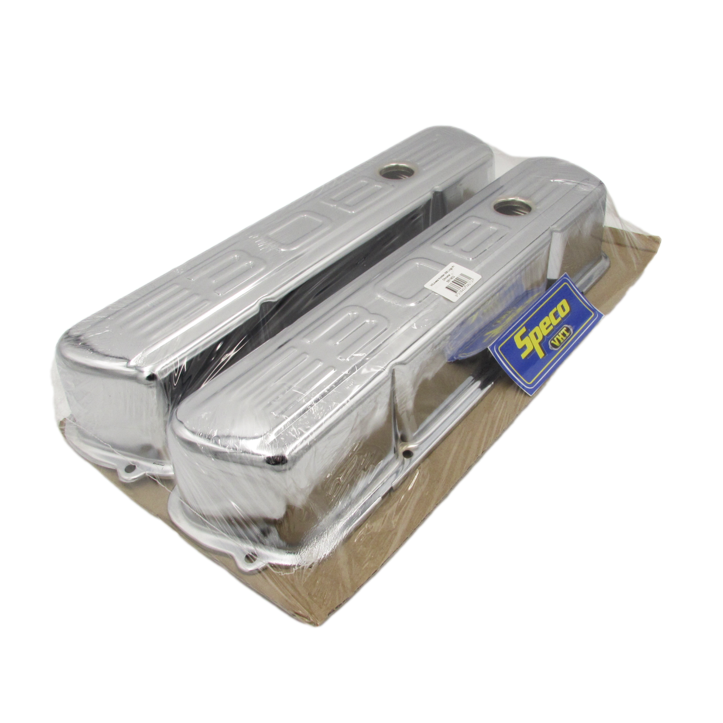 Speco Chrome Valve Covers with Holden 308 Emblem & Gaskets 551902 & 811372R