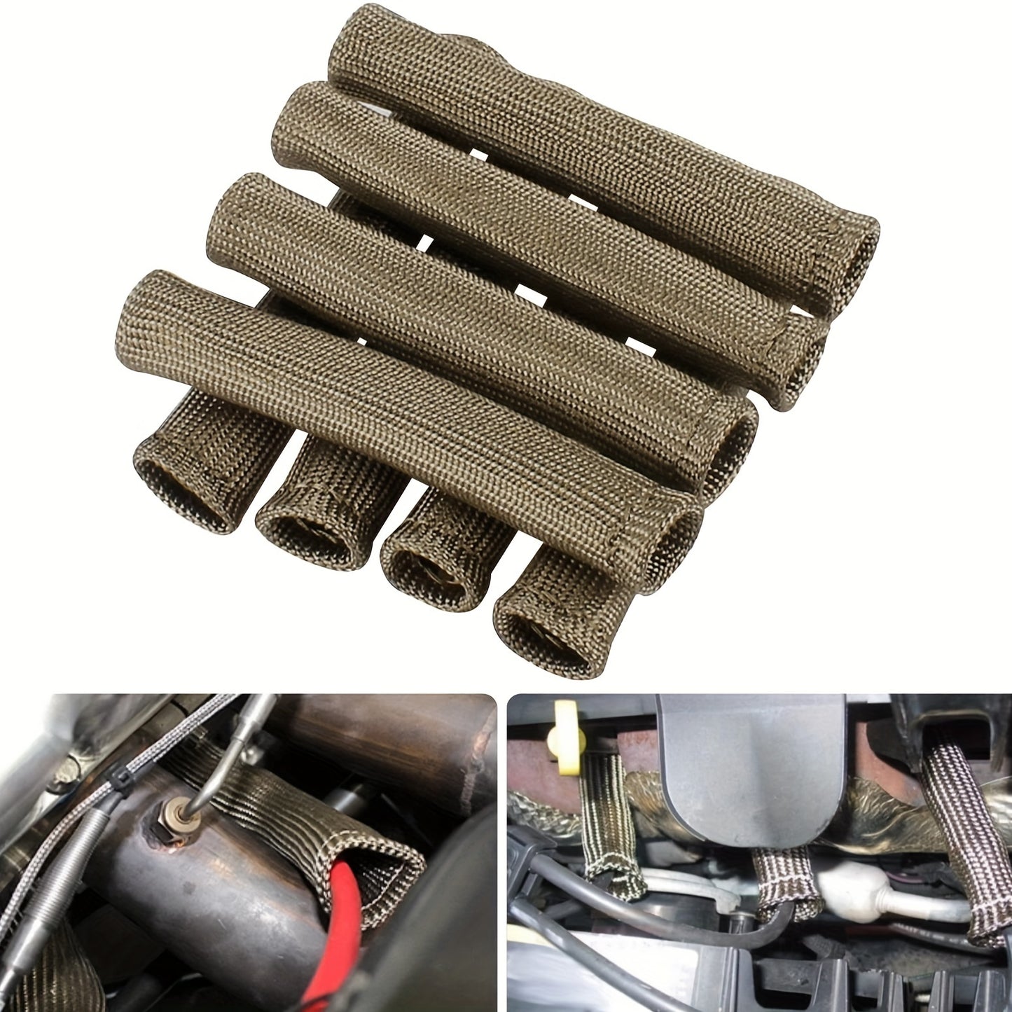 8 Pack of Spark Plug Boot Heat Sleeves 6" x 1" Heat Resistant Wire Protector