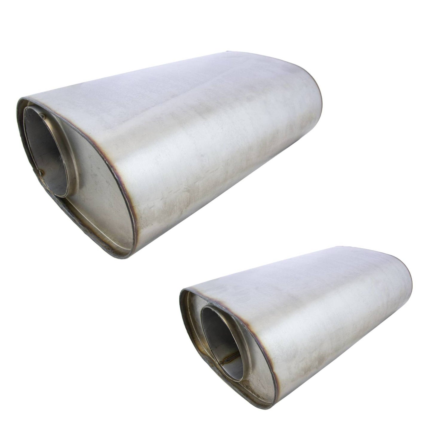 4" Performance Muffler Offset/Centre - 9" x 5" Oval, 14" Long, 409 SS