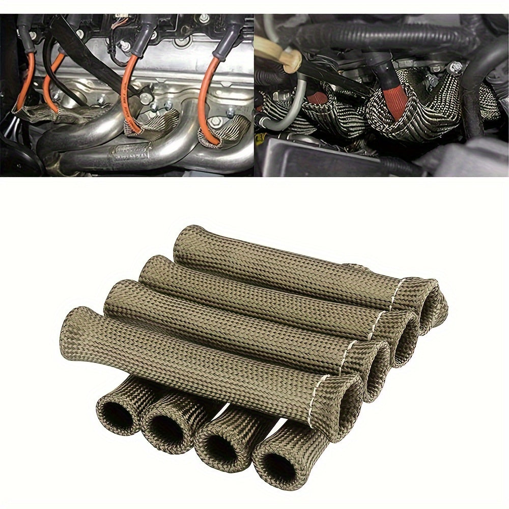 8 Pack of Spark Plug Boot Heat Sleeves 6" x 1" Heat Resistant Wire Protector