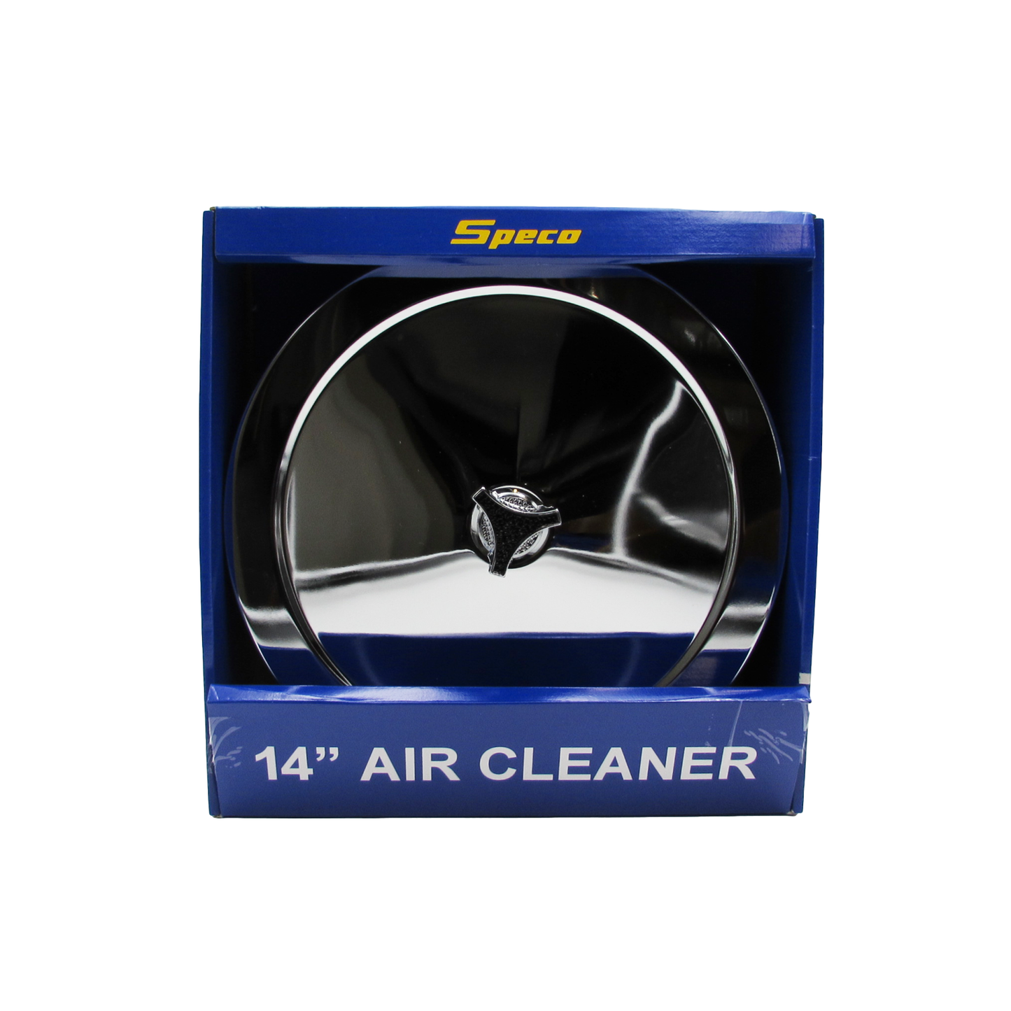 Speco 14" x 3" Chrome Air Cleaner Recessed Base 5-1/8" Neck suit Holley, Edelbrock, Rochester A1403