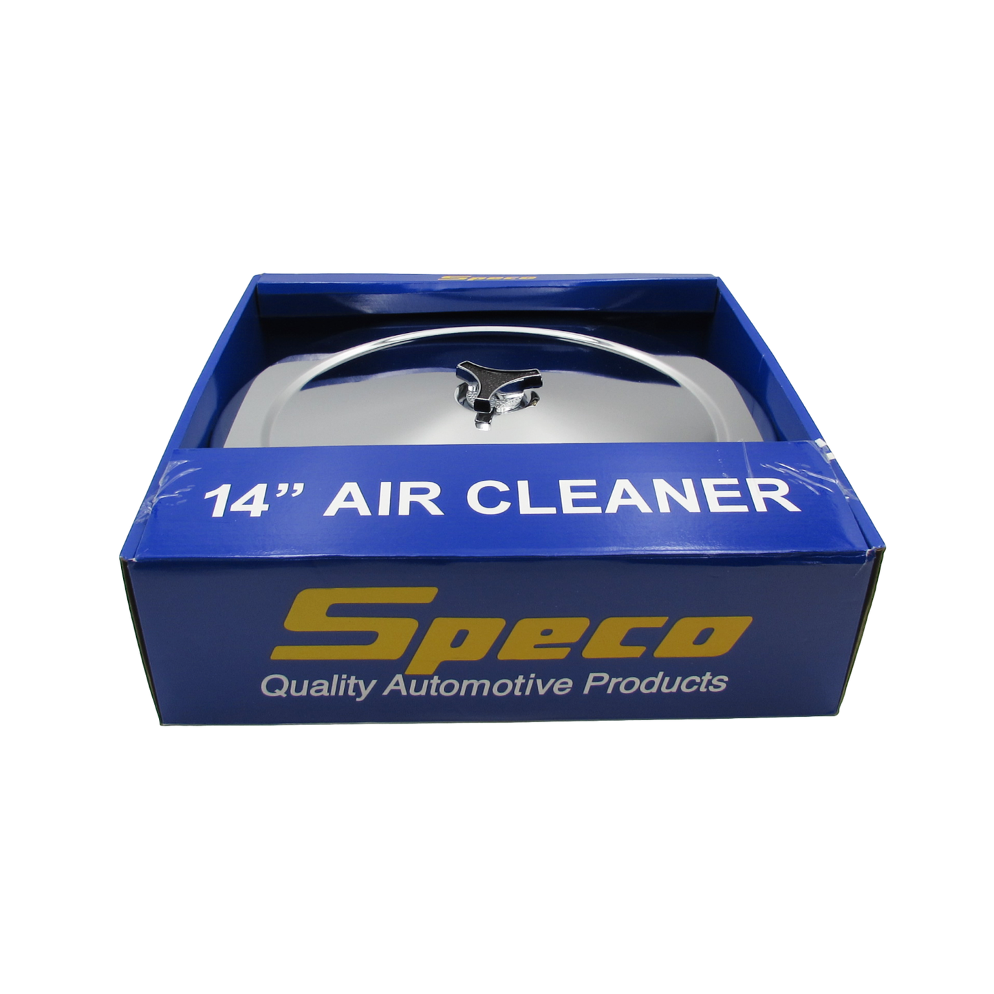 Speco 14" x 3" Chrome Air Cleaner Recessed Base 5-1/8" Neck suit Holley, Edelbrock, Rochester A1403