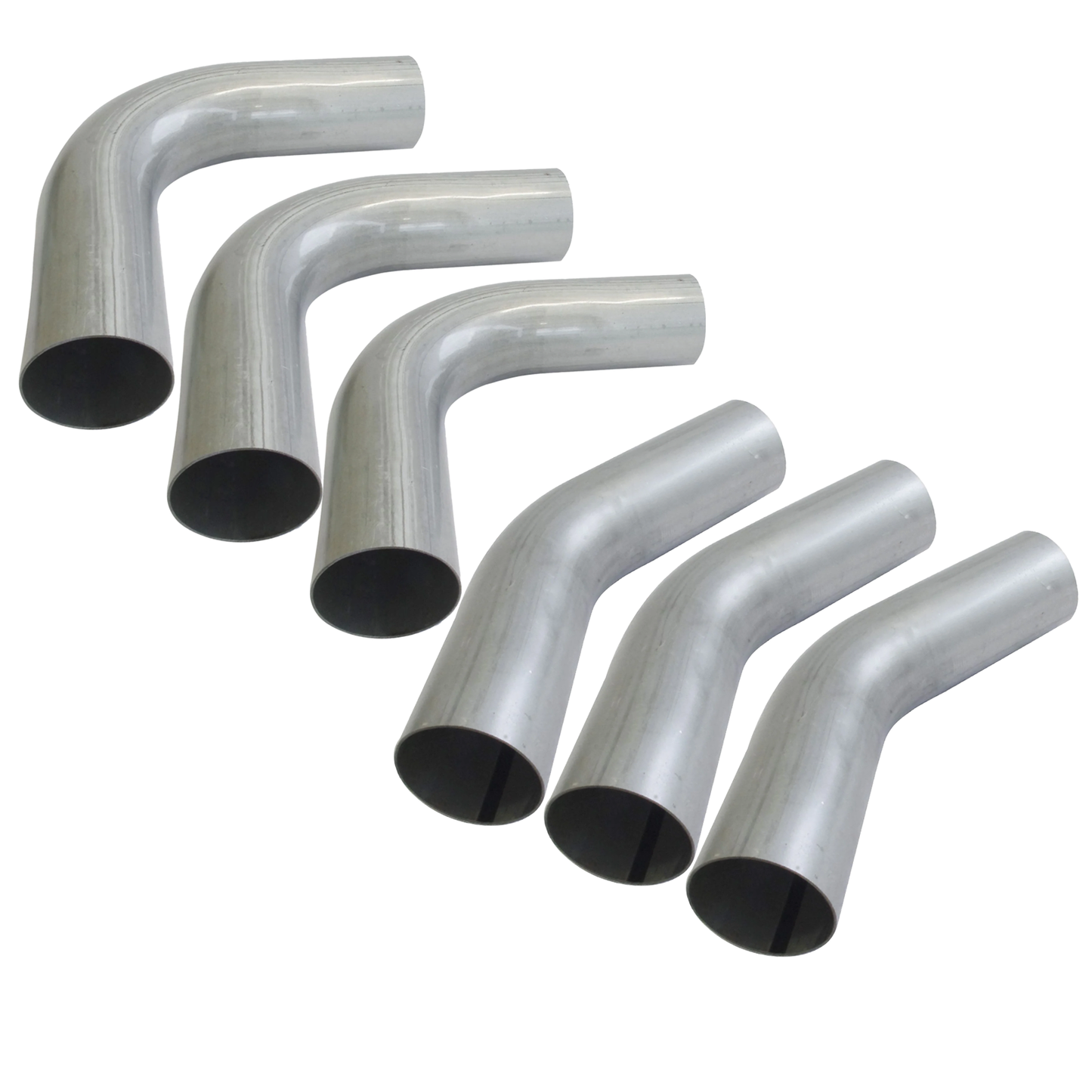 Set of 6 - 3" Inch Mandrel Bend Exhaust Pipe Aluminised Steel 3x 45 & 3x 90 Deg