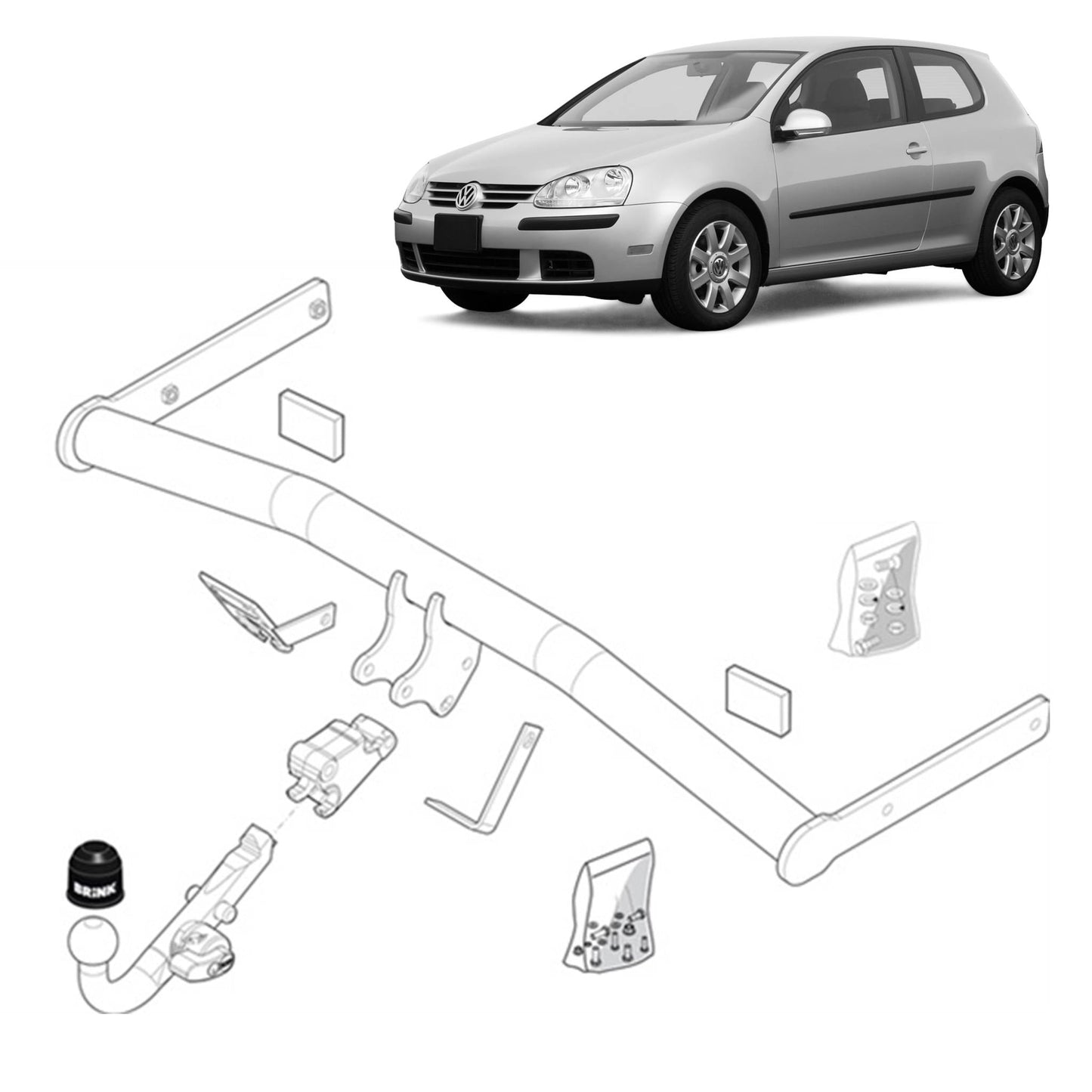 Brink Towbar European for Volkswagen Golf (10/2003 - 07/2010)