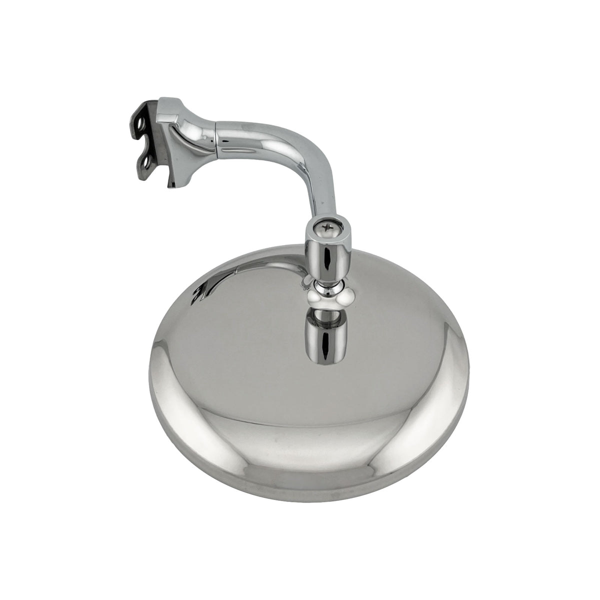 Caretti Peep Mirror 4" Round Chrome Curved Arm Classic Hot Rod (Single) Street Legal