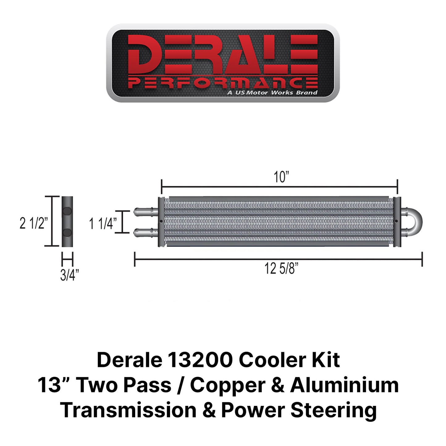 Derale 13200 13" Power Steering & Trans Cooler Kit 2 Pass Series 7000
