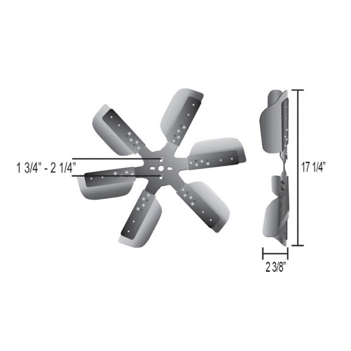 Derale 17017 Heavy Duty Stainless Steel Standard Rotation 17" Inch Flex Fan