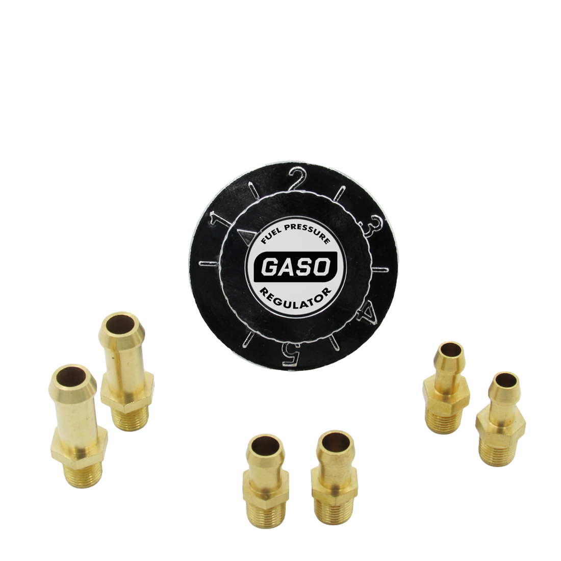GASO Carburettor Adjustable Fuel Pressure Regulator 1 to 6 PSI Chrome Finish