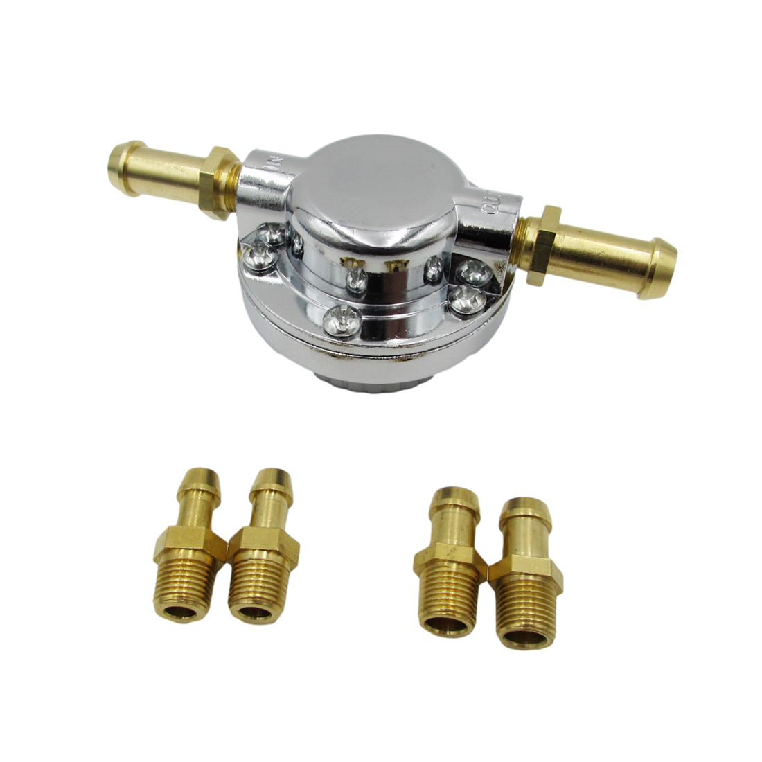 GASO Carburettor Adjustable Fuel Pressure Regulator 1 to 6 PSI Chrome Finish
