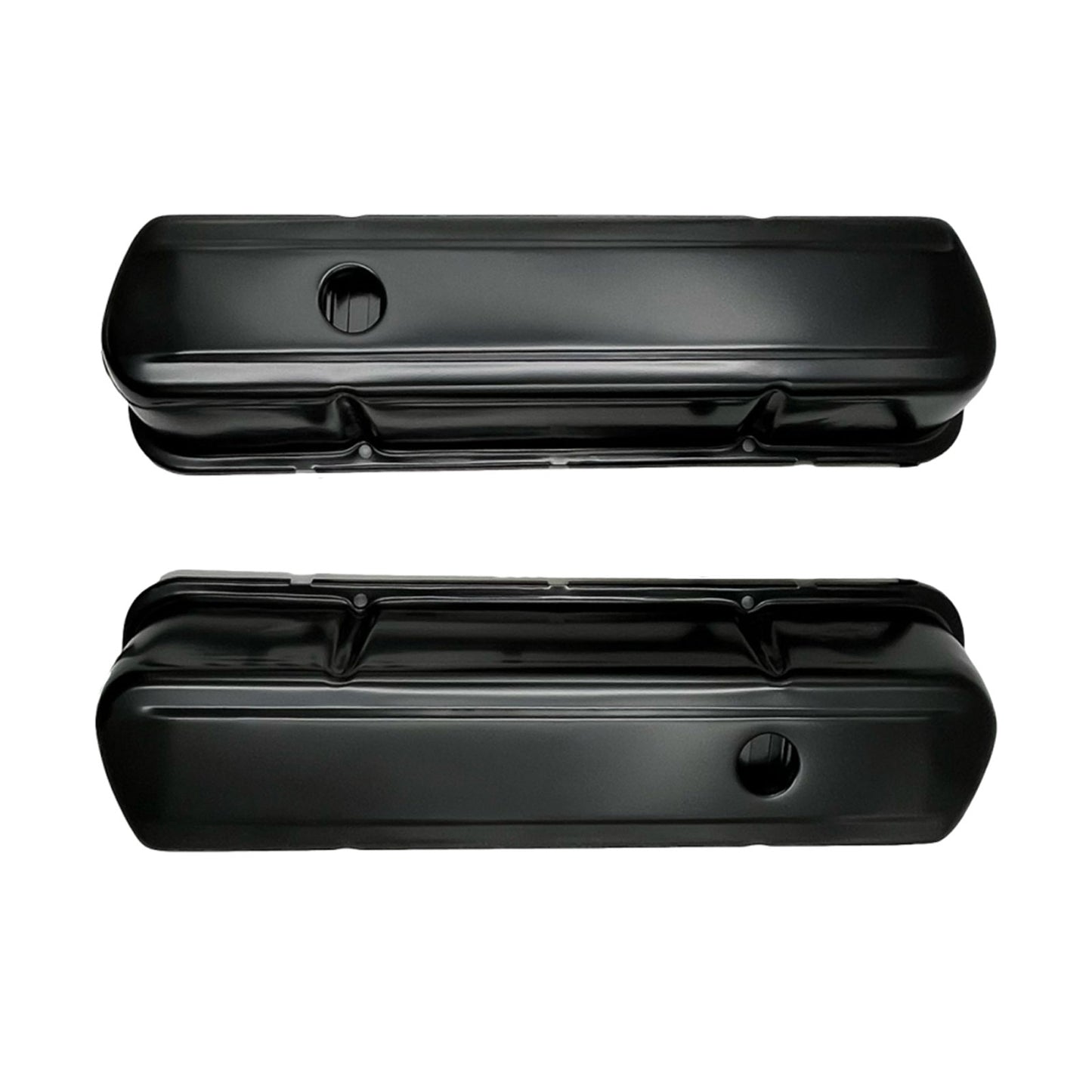 GASO Black Steel Rocker Covers Holden V8 253 308 Smooth 3.5" High