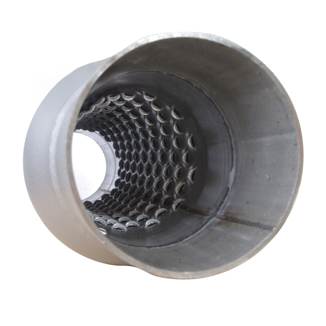 GASO Heavy Duty Hotdog Round Muffler 2-1/2" Inch I.D. IN/OUT 3-1/2" Diam x 10" - Louvered