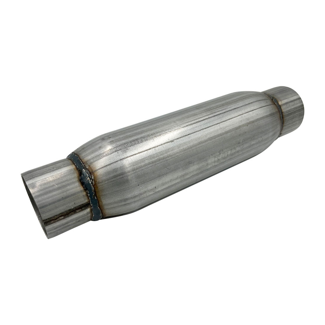 GASO Heavy Duty Hotdog Round Muffler 2-1/2" Inch I.D. IN/OUT 3-1/2" Diam x 10" - Louvered