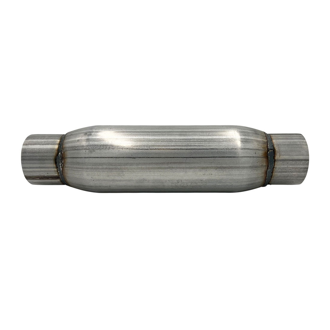 GASO Heavy Duty Hotdog Round Muffler 2-1/2" Inch I.D. IN/OUT 3-1/2" Diam x 10" - Louvered