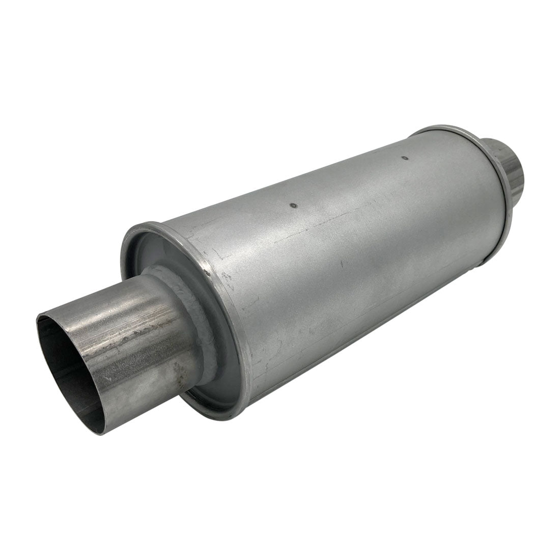 GASO Round Muffler 3" Inch ID Centre/Centre 5" Diam x 12" - Straight Through Chambered