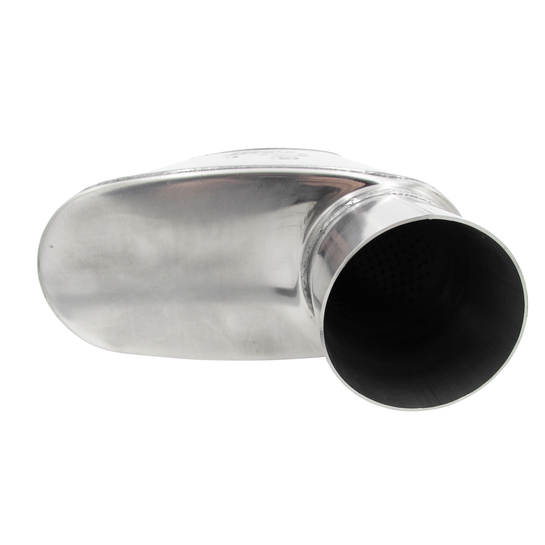 3" Competition Muffler 10x4x14 Oval 409 Polished Stainless Steel Offset/Offset