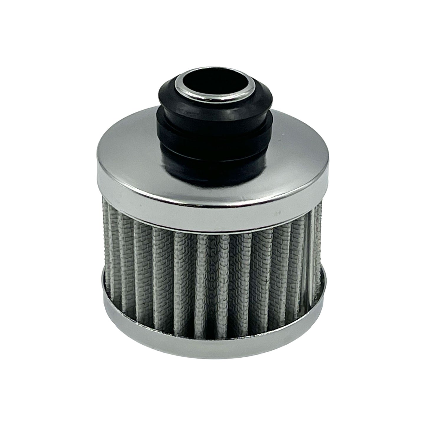 Chrome Valve Cover Breather Open Element - Push On Style