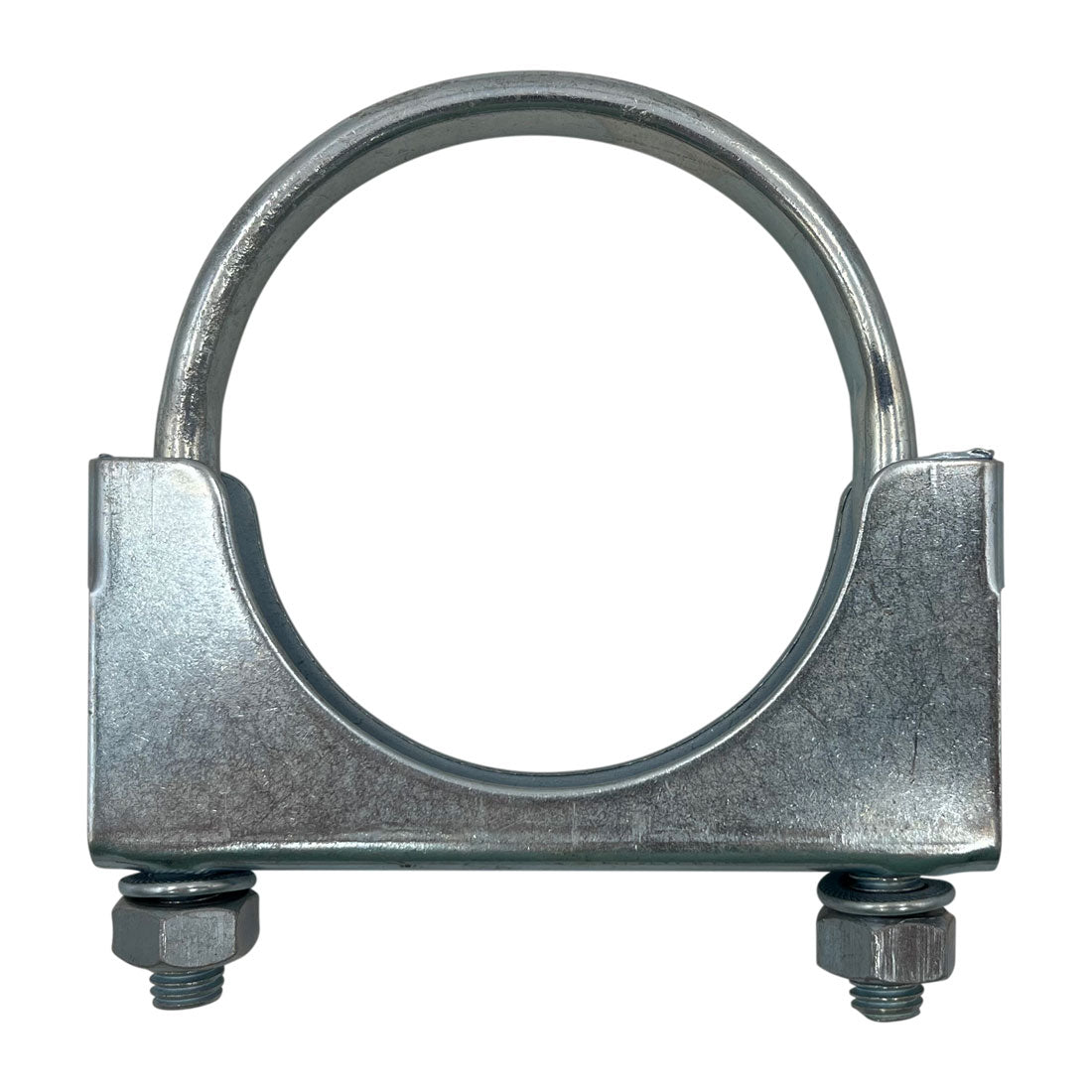 3" Exhaust Pipe & Muffler U Clamp, 3-1/8" (79mm) Clamp Span, Zinc Plated with Flange Nuts
