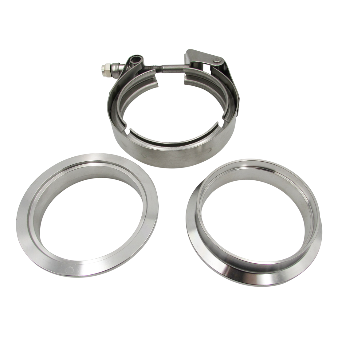 3" (76mm) Quick Release Exhaust V Band Turbo Clamp Flange Kit - 304 Stainless Steel