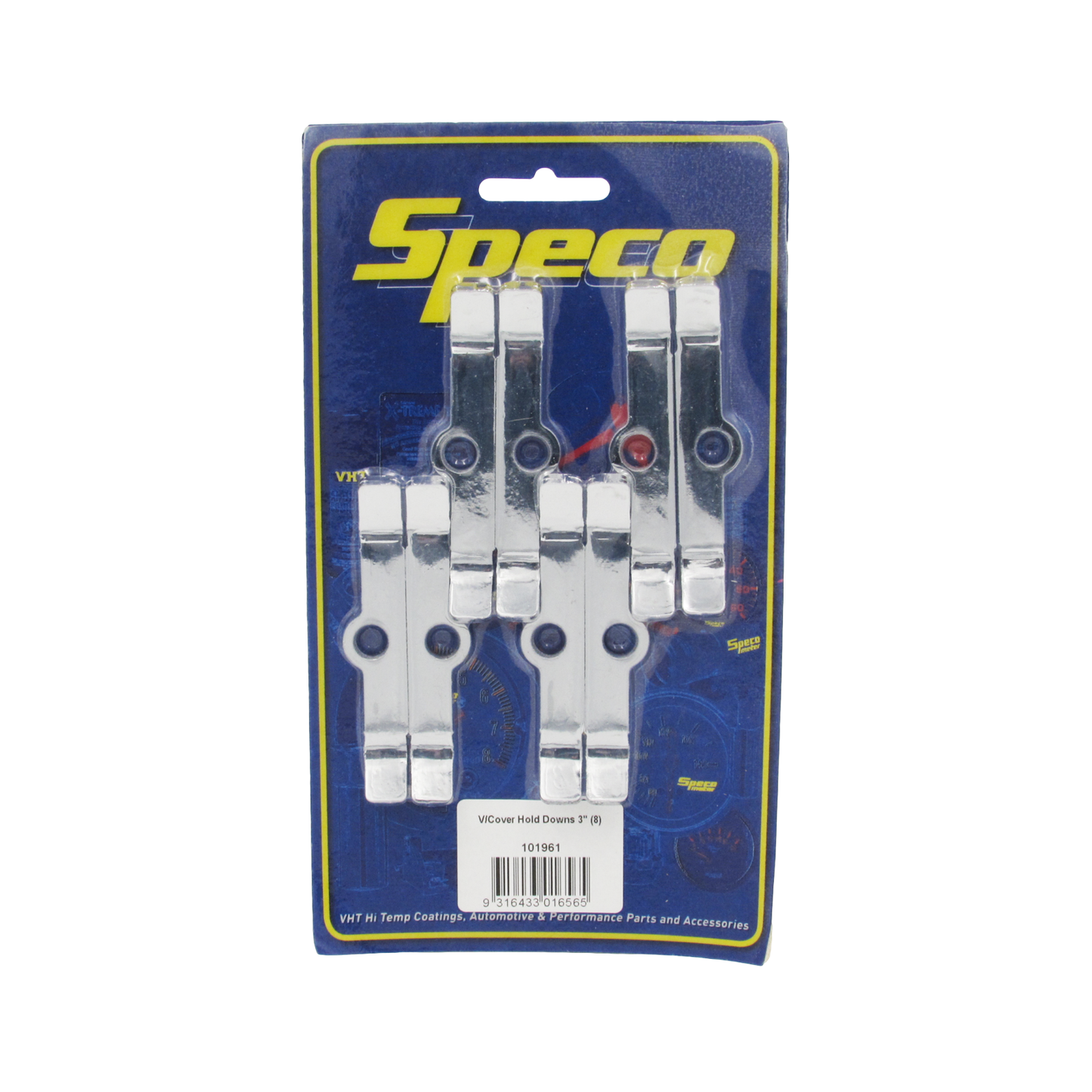 Speco Valve Cover 3" Inch Spreader Bar Hold Downs Chrome (Set of 8)