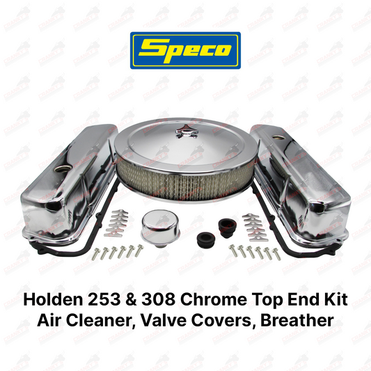 Holden V8 253 308 Chrome Kit Rocker Covers Air Filter Breather Gaskets