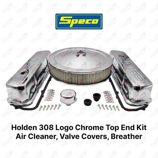 Holden V8 308 Logo Chrome Kit Rocker Covers Air Filter Breather Gaskets