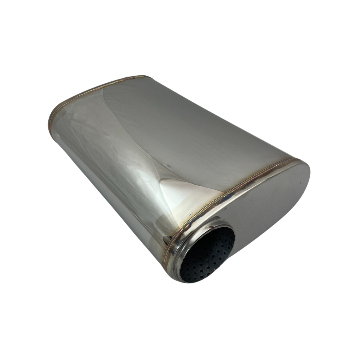3" Performance Muffler Offset/Centre - 9" x 4" Oval, 14" Long, 304 SS