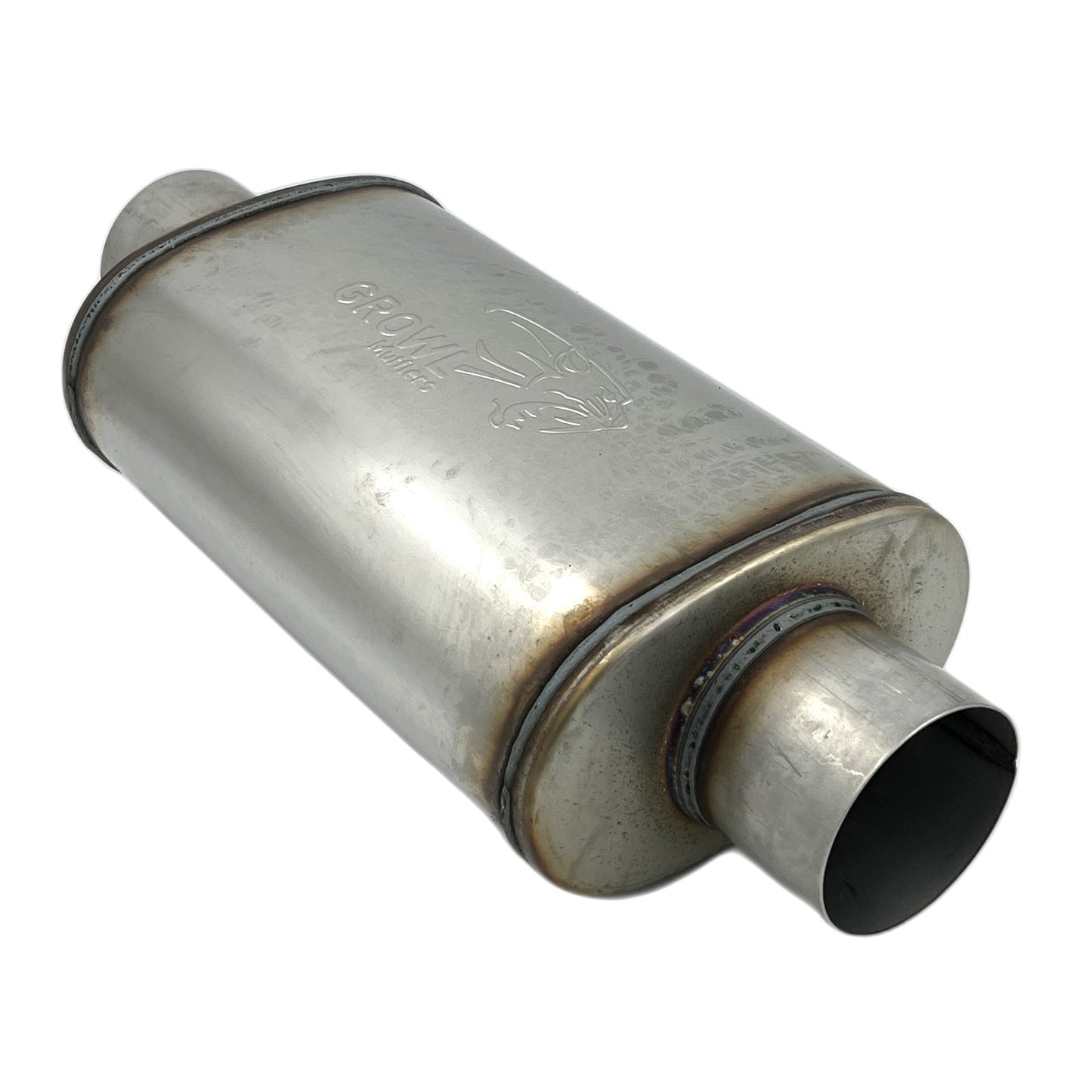 3.5" Competition Muffler 8x5x14 Oval 409 Stainless Steel Centre Centre