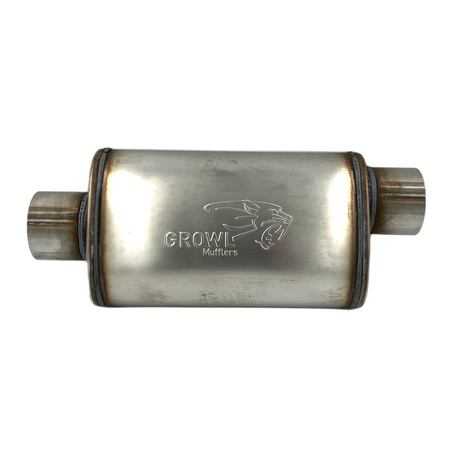 3.5" Competition Muffler 8x5x14 Oval 409 Stainless Steel Offset Centre