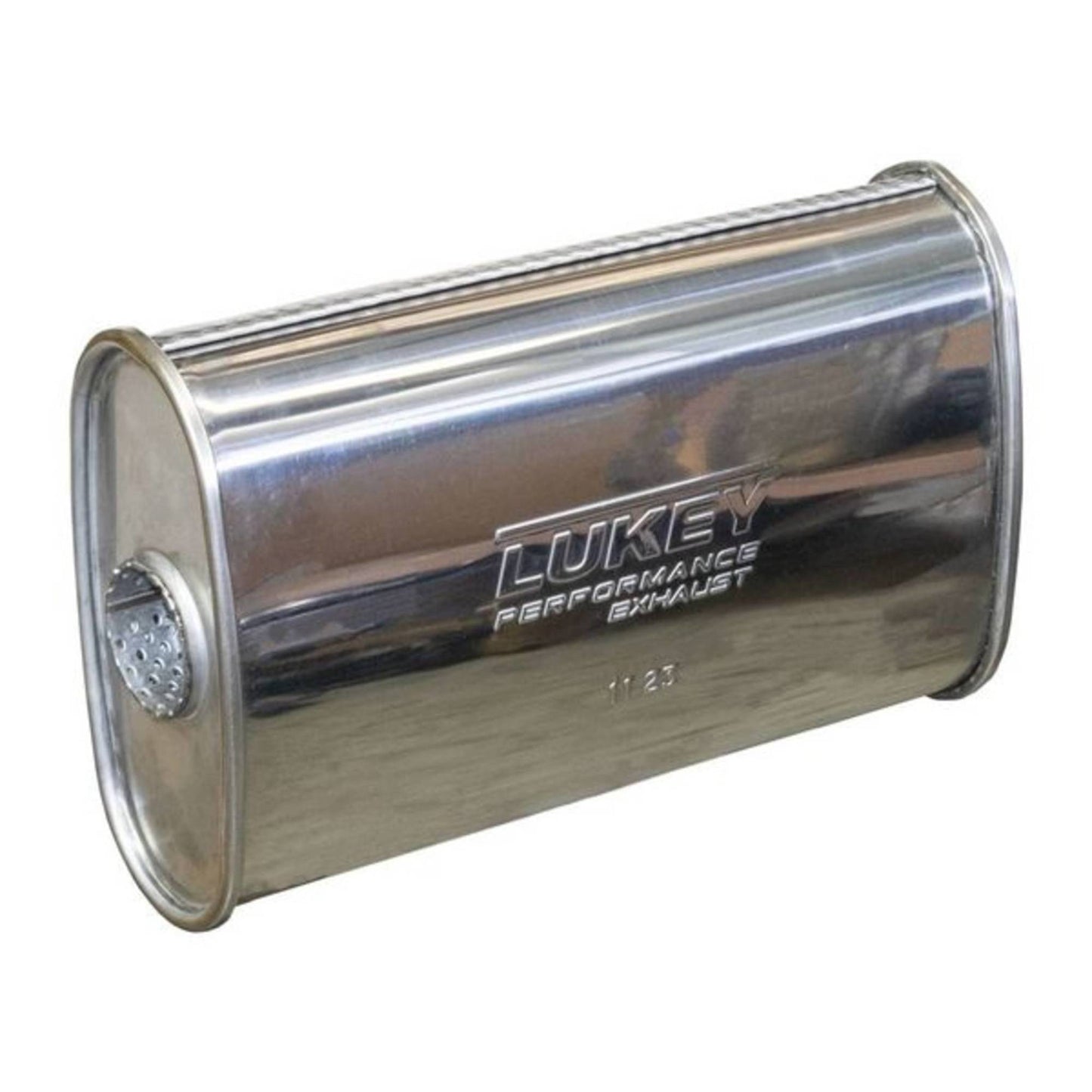 2-1/4" Performance Lukey Muffler Offset/Centre - 8" x 4" Oval, 14" Long, 430 SS