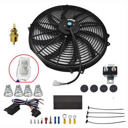 16" Inch Electric Thermo Fan & Thermostat Relay 3000 CFM 12V Cooling