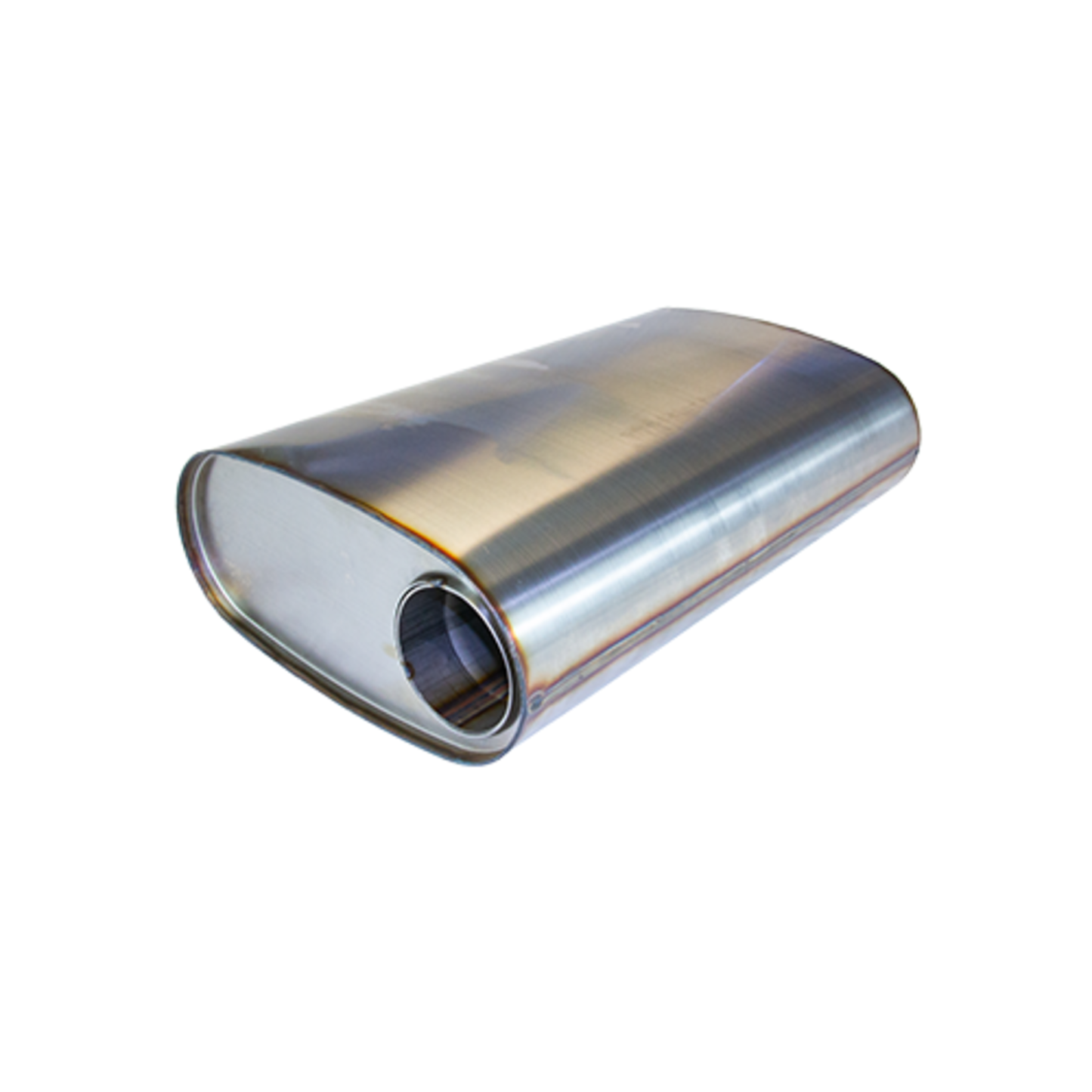 3" Triple Flow Muffler Offset/Centre - 11" x 6" Oval, 20" Long, 409 SS