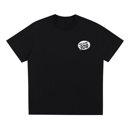 GASO "Hold On" 308 White On Black Quick-Dry T-Shirt Holden V8
