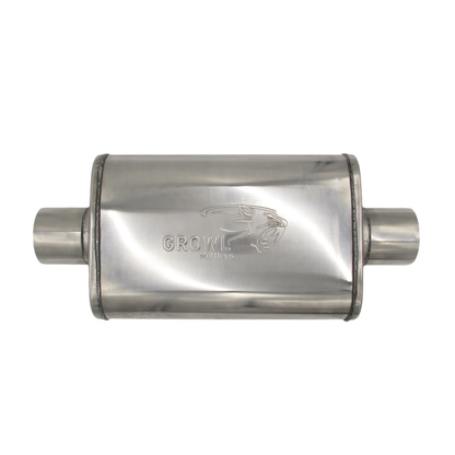 3" Competition Muffler 10x4x14 Oval 409 Polished Stainless Steel Centre/Centre