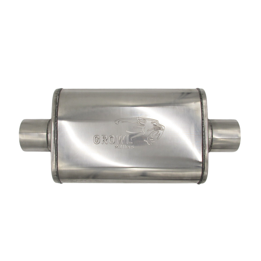 3" Competition Muffler 10x4x14 Oval 409 Polished Stainless Steel Centre/Centre