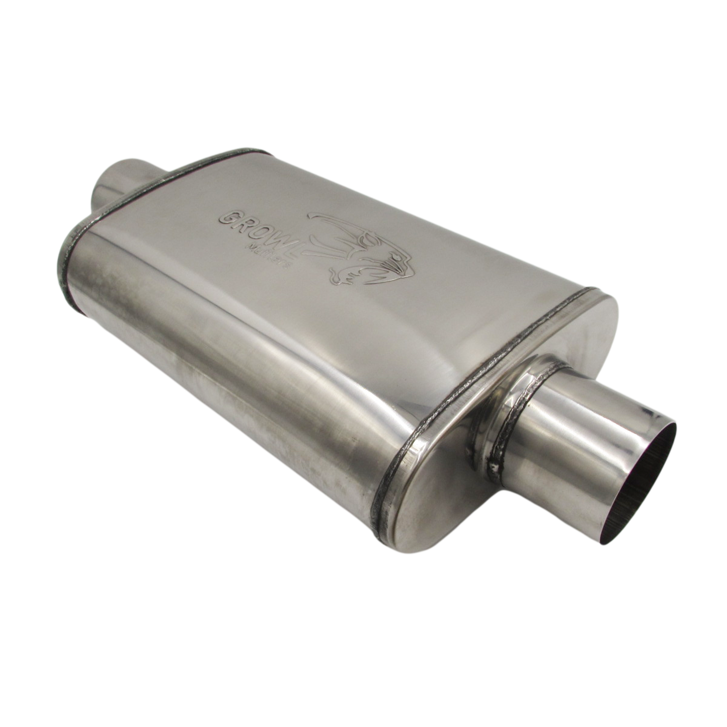3" Competition Muffler 10x4x14 Oval 409 Polished Stainless Steel Centre/Centre