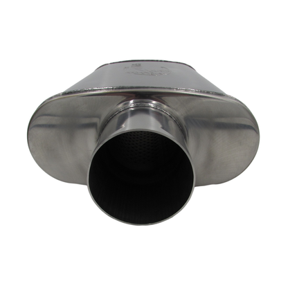3" Competition Muffler 10x4x14 Oval 409 Polished Stainless Steel Centre/Centre