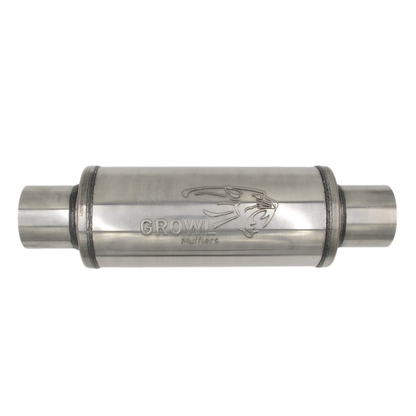 3" Inch Round Muffler 409 Stainless Steel 5" Diameter 12" Long - Polished