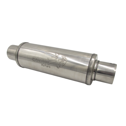 3" Inch Round Muffler 409 Stainless Steel 5" Diameter 14" Long - Polished