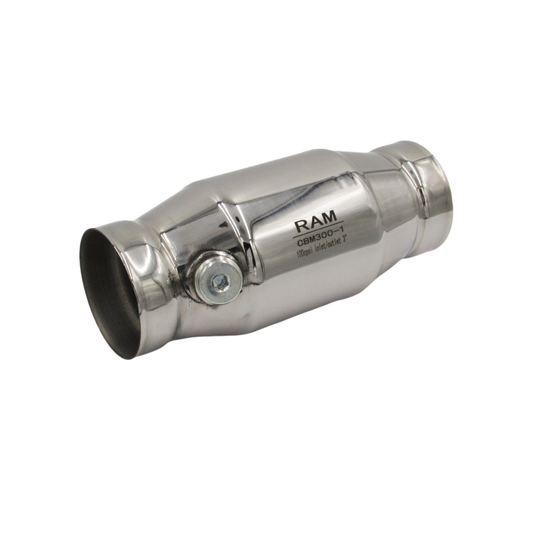 3" Hi Flow Catalytic Converter 100 Cell Polished Stainless Steel O2 Sensor Bung