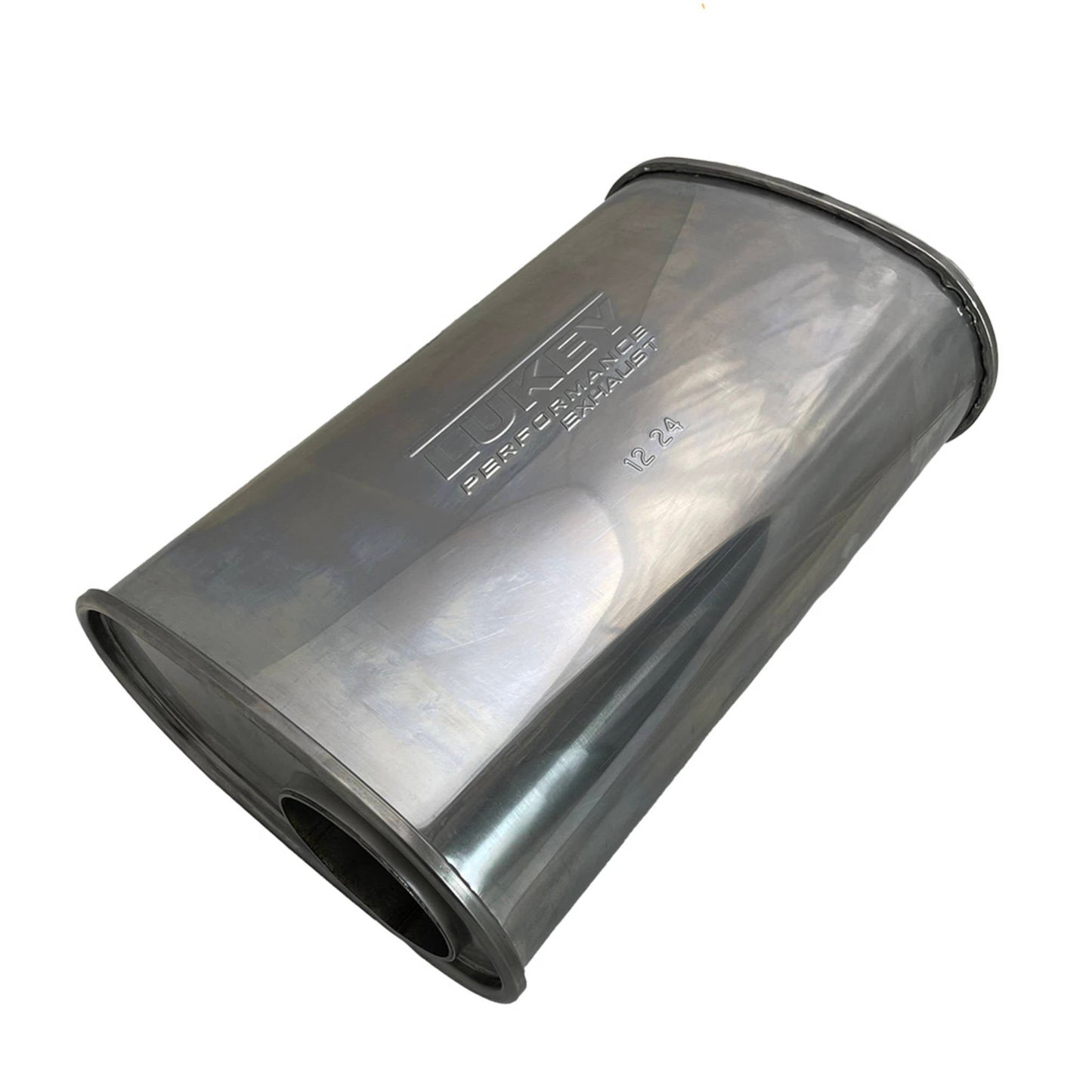 3" Performance Lukey Muffler Offset/Centre - 9" x 5" Oval, 14" Long, 430 SS