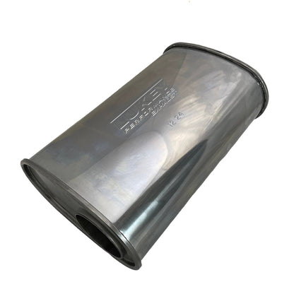 3" Performance Lukey Muffler Offset/Centre - 9" x 5" Oval, 14" Long, 430 SS