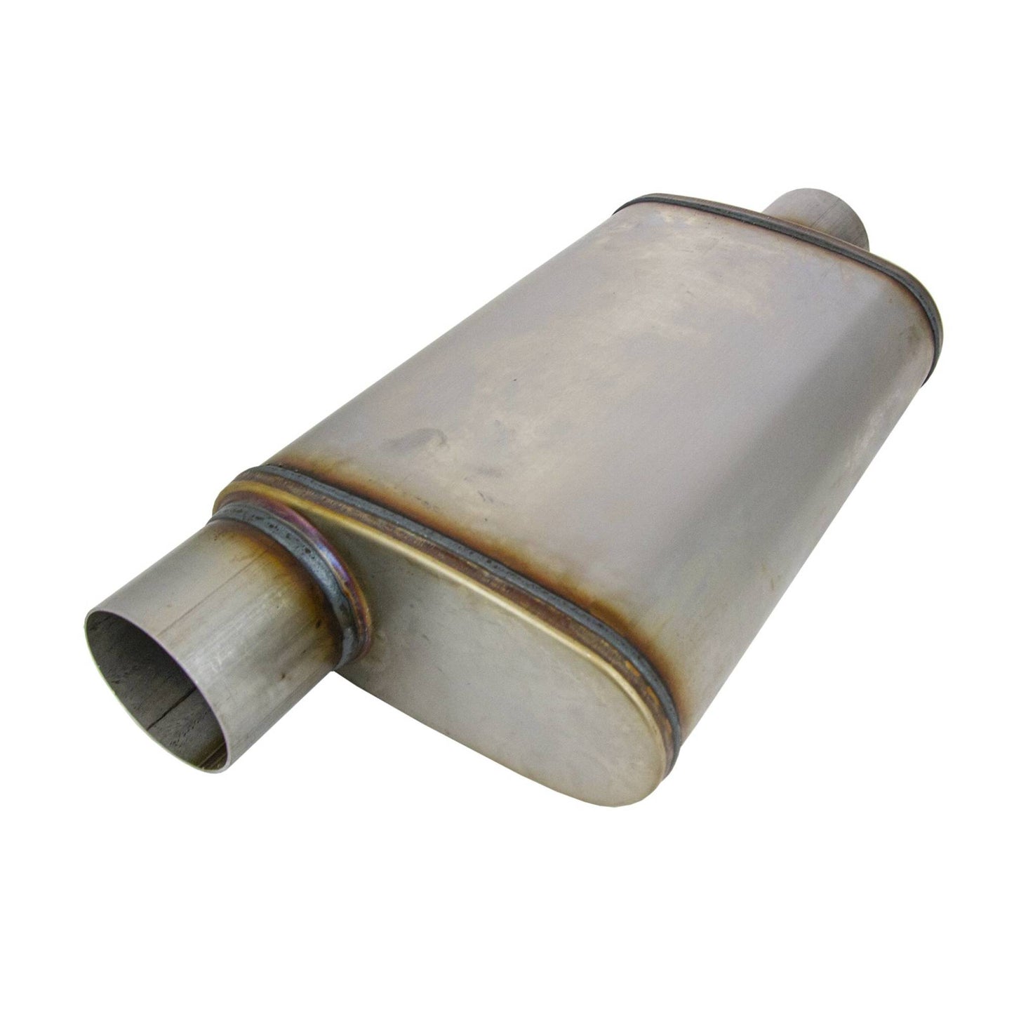 3" Performance Muffler Offset/Centre - 9" x 4" Oval, 14" Long, 409 SS