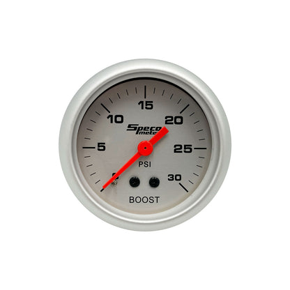 Speco Mechanical Diesel Turbo Boost Gauge 0-30psi 52mm 2" Silver White Face